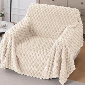 Luxury Premium Rabbit Wool Plush Fluffy Sofa Cover, Sofa Throw for 1 Seater Sofa, 35.4"x70.9"
