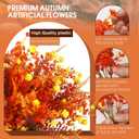 Artificial Fall Flowers for Outdoors,36 pcs Faux Outdoors Plants Realistic Artificial Autumn flower UV Resistant for outside Look Real Fake Plants for Thanksgiving Porch Decor Window box planters (Fall Red  Yellowwith Fall Ferns)