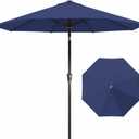 Tobeos 10FT Patio Umbrella, Outdoor Umbrella with Push Button Tilt and Crank, 8 Sturdy Ribs, UV Protection & Waterproof Market Umbrella for Pool, Backyard, Beach,Deck