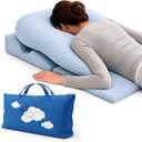 Cooling Fabric Adjustable Massage Pillow Face Down,Post Surgery Recovery: Eye/Vitrectomy/BBL,Stomach/Face Down Sleeping,3-Vent Design,Maximum Airflow,Washable Pillow Guards,Storage Bag