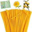 Giwrmu 100 Pieces Pipe Cleaners Chenille Stem, Light Golden Pipe Cleaners Craft, Fuzzy Sticks Craft Supplies for Mother's Day Creative Handmade DIY Art Gifts for Mom Craft Project