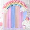 Pastel Backdrop Curtains Rainbow Unicorn Tulle Curtain Backdrop for Girls Birthday Party Baby Showers 5ft x 7ft