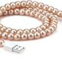 SAMONPOW for iPhone Charger Cord 60W Fast Charging Cable 3.3FT Cute Beaded Phone Charger Cord USB A Charging Cable for iPhone 14 13 12 11 Pro Max XR XS X 8 7 6 Plus and More, Champagne Gold Color