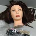 Mannequin Head 60% Human Hair 26 Inch Mannequin Head Real Hair Braiding Cosmetology Manikin Head Doll Head for Hair Styling Training with Table Clamp,Practice Set