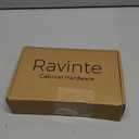 Ravinte 20 Pack Gold Cabinet Pulls 3 Inch Brusehed Brass Kitchen Cabinet Handles Gold Square Kitchen Hardware for Cabinet (3 In Hole Center)