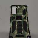 NZND Case for Samsung Galaxy S21 FE with Tempered Glass Screen Protector (Maximum Coverage), Full-Body Protective [Military-Grade], Built-in Kickstand, Heavy-Duty Case (Camo)