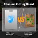 Titanium Cutting Board, Titanium Cutting Boards for Kitchen Double-Sided Stainless Steel Cutting Board Durable Non Toxic Food-Grade Chopping Board for Meat Vegetable Fruit (14"L x 10"W)