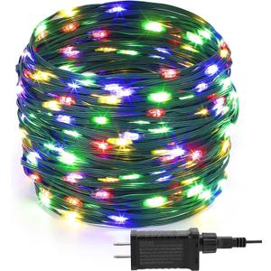 1000 LED Christmas Lights Outdoor Indoor,110Ft 8 Modes Warm White End-to-End Connectable Fairy String Light Plug in for Xmas Tree Party Wedding Outside Decorations