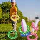 Max Fun Easter Bunny Inflatable Ring Toss Games for Kids Easter Indoor Outdoor Party Games Carnival Toss Game for Easter Party Favors
