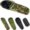 MT Army Military Modular Sleeping Bags System, Multi Layered with Bivy Cover for All Season, Woodland/Multicam