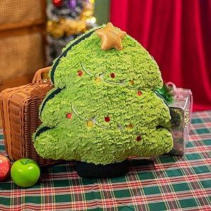 Christmas Plush Christmas Decorations Throw Pillow (16-18 Inch) - Super Soft Stuffed Animal Plush, Fluffy Holiday Decor, Couch Bed Pillow Gift (Christmas Tree)