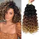 7 Packs GoGo Curl Crochet Hair 12 Inch Short Curly Crochet Hair for Women Beach Curl Water Wave Deep Twist Crochet Braids Synthetic Braiding Hair Extensions (12 Inch, T1B/30/27)