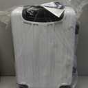 Coolife Luggage Expandable(only 28") Suitcase PC+ABS Spinner 20in Carry on (white grid new, S(20in)_carry on)