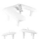 Manicure Arm Rest with Rotating Phone Holder for Nails Tech, U - Shaped Adjustable Nail Hand Rest Stand PU Leather (White)