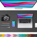 Aothia Leather Desk Pad Protector, Mouse Pad, Office Desk Mat, Non-Slip PU Leather Desk Blotter, Laptop Desk Pad, Waterproof Desk Writing Pad for Office and Home (Gray,36" x 17")