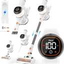 Tikom Cordless Vacuum Cleaner for Home, 40000Pa/450W Stick Vacuum with LED Touch Screen, Charging Wall Dock, Anti-Tangle, Lightweight Handheld Vacuum for Pet Hair, Hard Floor, Carpet (V500)