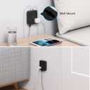 Black Flat Plug Extension Cord, HANYCONY 5ft Power Strip with 4 USB Ports(2 USB C), 4 Widely Outlets Extender, Wall Mount, Desk Charging Station for Office, School, Travel and Dorm Room Essentials