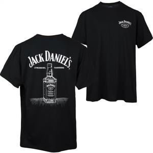 Jack Daniel's Line Art Bottle T-Shirt (Large, Black)