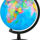 Wizdar 10'' World Globe for Kids Learning, DIY Assemble Educational Rotating World Map Globes Large Size Decorative Earth Children Globe for Classroom Geography Teaching, Desk and Office Decoration
