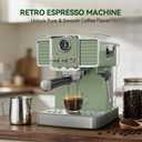 SECPOEDR 20Bar Semi Automatic Retro Espresso Machine with Milk Frother
