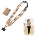 CUEDM Cell Phone Lanyard Crossbody, Adjustable Cell Phone Strap with Detachable Wristlet, Clip and Go Strap for Phone with Wallet Crossbody