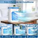 Portable Air Conditioners,Portable AC Unit with Timer,3 Speeds 2 Mist Modes,1000ml,7-Color Light,USB Mini Air Conditioner Evaporative Air Cooler Cooling Fan for Bedroom Kitchen RV Camping Car