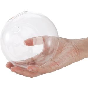  Yarlung 5Pack Wall Hanging Planters Terrarium, 4.7 Inch Glass Oblate Globe Plants Containers, Wall Mount Clear Flower Vase for Propagating Hydroponics Plants, Air Plants (Plants Not Included)  