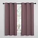 NICETOWN Dry Rose Blackout Curtains for Bedroom (1 Pair, 42 x 63 inches), Farmhouse Thermal Insulated Room Darkening Drapes for Windows