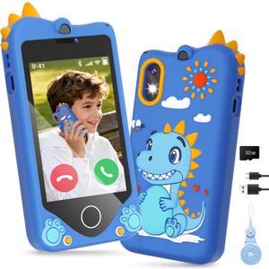 PROGRACE Kids Smart Phone - Talk & Text Learning Toys Cell Phone with Parental Controls, Safe Apps, 4.2" Touchscreen, Dual Camera, Games, Christmas Birthday Gifts for Kids Boys Girls Ages 5-14
