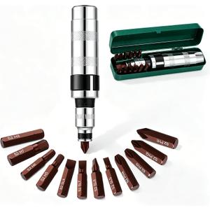 1/2" Hand Manual Impact Driver Set, Reversible Impact Screwdriver with S2 Steel Bits, CR-V & Drop Forged Steel, for Removing Rusted Fasteners or Frozen Bolts, Auto Motorcycle Home Repair