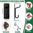 4 Pcs Wreath Hanger Christmas Holder for Front Door, 5 lb Adhesive Wall Hooks Door Hanger Stick on Christmas Stocking Holder Welcome Decoration Sign (Black)