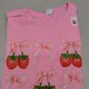 Cute Pink Bow Coquette Strawberry Clean Girl Aesthetic T-Shirt (Small)