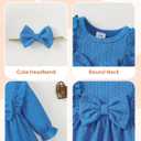 Mioglrie Baby Girl Dress Toddler Girls' Dresses 3 6 9 12 18 24 Months 2t 3t Girls Clothes Fall Winter Outfits (Blue)