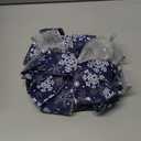 JOIEDOMI 45 Inch Christmas Tree Topper Wreath Bow, Blue and Silver Ribbon Ornaments with Snowflakes and Glitter, Large Gift Decor for Xmas Holiday Themed Decoration Home Parties Wedding