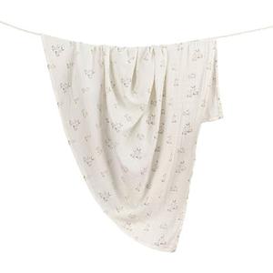 Crane Baby 100% Organic Cotton Bunny Single Baby Swaddle Wrap for Boys and Girls, Gender Neutral Newborn Swaddling Blanket, Baby Registry and Gift, 47 x 47 inches