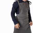 2 x Luchuan Cotton Aprons for Kids, Childrens Aprons with Adjustable Shoulder Strap for Painting Crafting Kitchen (S:21.65inch(L) 22.8inch(W))