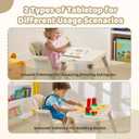 JOYMOR 7 in 1 High Chair for Babies and Toddlers, Convertible Kids Learning Table and Chair with Large Baske for Storage (Beige)