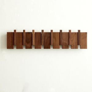 QUELLANCE Wood Coat Rack Wall Mount, Coat Hooks Hanger Wall Mounted, Heavy Duty Wall Coat Rack with 8 Hooks for Hanging Coats/Keys/Hats/Robe&Towels/Plants/Bags, Walnut
