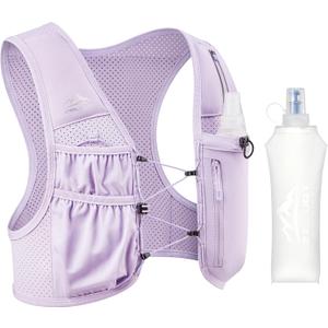 Zelvot Running Vest for Women Men, USA Original Patent, Adjustable Chest Straps Running Hydration Vest with 500ml Soft Flask, Lightweight Reflective Hydration Backpack for Marathon