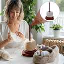 Geelin Large Crochet Yarn Spinner Wooden Yarn Holder for Knitting and Crocheting Gift for Craft and Knitting Lovers Crochet Accessories and Tools for Fiber Crafts