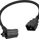 GELRHONR 1FT C20 to C5 and Nema 5-15R Piggyback Power Cable, 3 Prong C20 Plug to Female C5 & 5-15R Power Cable Splitter for Servers, Desktop Computers, Monitors and More (C20 to C5+5-15R, 1FT)