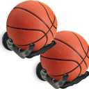 Basketball Holder Wall Mount 2 Piece Set, Men's Room Decoration Game Room Basketball Wall Decor Men's Sport Gifts, Ball Stand Wall Mount, Garage Ball Storage Organizer (black)