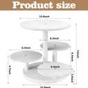 Skylety 4 Tier Round Cupcake Tower Stand Beaded Wood Cake Stand with Tiered Tray for 50 Cupcakes Cake Display Dessert Tiered Serving Tray for Birthday Graduation Wedding(White)