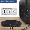 SIMOLIO Dual Wireless Headphones for TV with Transmitter, 2 Channel IR TV Headphones for Home Theater/Outdoor Movie/Car DVD, Tone Control & Optical/RCA/AUX Support, Plug N Play, No Audio Delay