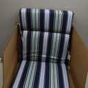 Arden Outdoor Chair Cushion, 21 x 20, Rain-Proof, Fade Resistant Sapphire Aurora Blue Stripe