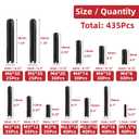 435-Piece Roll Pin Assortment Kit - Slotted Tension Pins, Split Dowels & Expansion Spring Pins - Includes M1.5 to M6 Sizes (13 Types) - Durable Spring Steel for Secure Fastening
