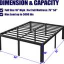 Hunlostten 16" Full Size Bed Frame No Box Spring Needed, Heavy Duty Metal Platform Bed Frame Full with Round Corners, Easy Assembly, Noise Free, Black