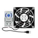 USB 80mm Cabinet Fan with 0-60 Temperature Control Quiet Cooling Fan for Home Theater, Server Cabinets