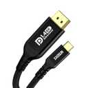 XAOSUN Bidirectional USB C to DisplayPort 1.4 Cable 3.3FT 8K@60Hz 4K@240Hz, DisplayPort to USB C Thunderbolt 4 Cord Braided Compatible with iPhone 17 16 15, Galaxy S25, MacBook Pro/Air, iPad, XPS