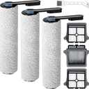 Only iFLOOR 5 Breeze Roller Brush Replacement and Vacuum Filter Kit Compatible with Tineco iFloor 5 Breeze Wet Dry Vacuum Replacement Parts,3 Roller Brushes,3 HEPA Filters,1 Cleaner Brush